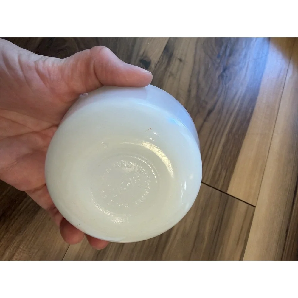Vintage Anchor Hocking White Milk Glass Sauce Pan & Bowl Microwave Safe USA